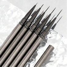 Cọ vẽ móng nghệ thuật, vẽ đường mảnh dài, kẻ sọc, kích thước 6/9/12/15/18 mm, bút thiết kế móng, dụng cụ làm móng chuyên nghiệp, Pinceau Ongle Gel - Xám - Xem 2