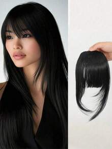 1 kẹp tóc mái giả, kiểu mái mỏng tự nhiên, tóc mái giả tổng hợp dành cho nữ và bé gái, thích hợp sử dụng hàng ngày. - Nhiều màu - Xem 12