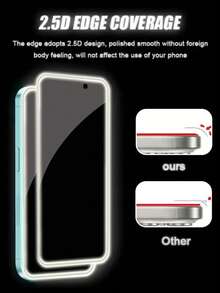 2 Packs - White Glow-In-The-Dark Privacy Screen Protector, Compatible With IPhone 17 Pro Max/17 Pro/17 Air/17/16 Pro Max/16 Pro/16 Plus/16/15 Pro Max/15 Pro/15 Plus/15/14/13/12 Models. - Black - View 3