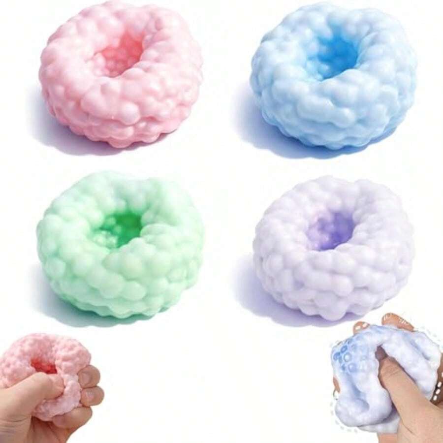 1pc Random Color Ice Cream Squeeze Stress Relief Ball, Soft Crackle Texture Squeeze Toy, Handmade Squeeze Ball For Anxiety Relief, Malleable Vacuum Decompression Ball, Helps Focus & Relaxation