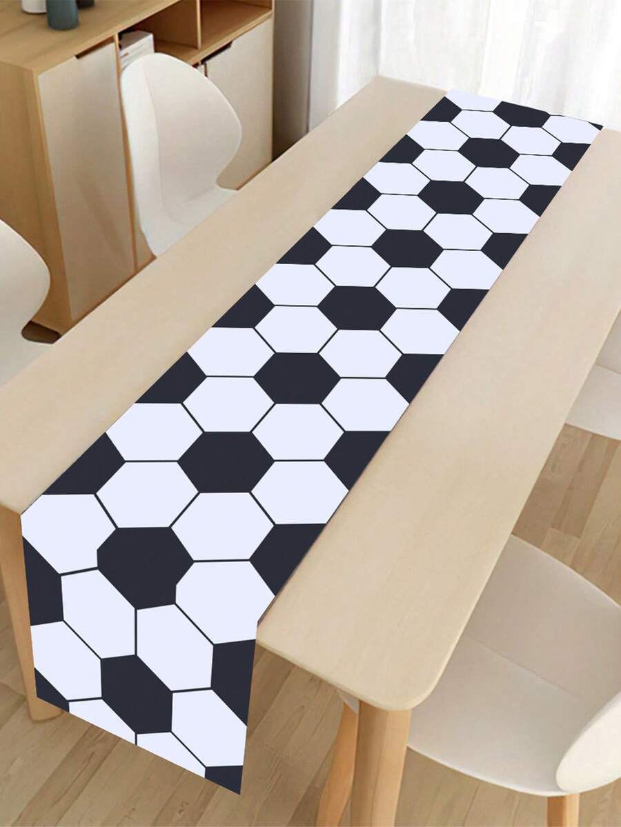 1pc Football Theme Table Runner/Tablecloth, Birthday Party Decoration, Baby Shower Party Decoration, Gender Reveal Party Decoration, Home/Kitchen Table Decor, Football Theme Party Decoration