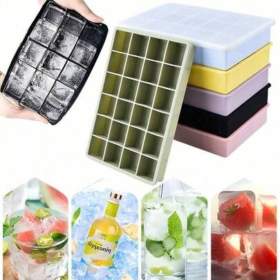 Khay silicon 24 ô - Khuôn nhiều màu cổ điển, thích hợp để đông lạnh cocktail, đồ uống, đá viên, dùng trong tủ lạnh, pha chế, làm sô cô la, nước ép, nhà bếp gia đình. Món quà hoàn hảo cho Ngày của Mẹ, Ngày của Cha, sinh nhật và các dịp tụ họp khác nhau.
