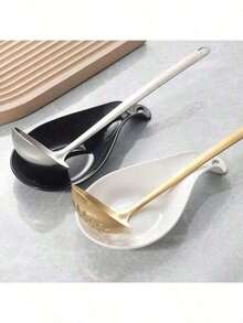 1pc/2pcs PP Spoon Rest, Soup Spoon Holder, Spoon Pad, Shared Spoon Holder, Heat Insulation, Kitchen - 黑-a - 查看 1