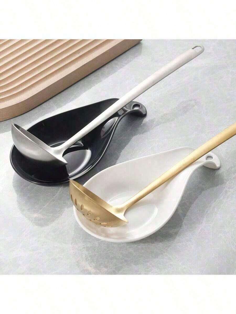 1pc/2pcs PP Spoon Rest, Soup Spoon Holder, Spoon Pad, Shared Spoon Holder, Heat Insulation, Kitchen - 黑-a - 查看 1