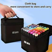 168/120/80/48/36/24 PCS Marker Sets, Dual-Tips, DIY Craft Pens, Watercolor Pens, School Supplies, Professional Permanent Colors, For Painting, Sketching, Coloring, Calligraphy - Ideal For Halloween & Christmas Gifts, Art Lovers, Art Supplies - 50+10 pcs - 查看 3