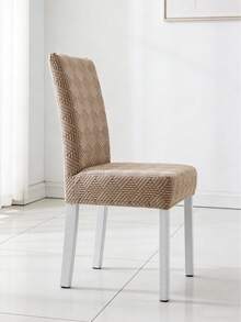 1pc/4pcs Snowflake Pattern Solid Color L-Shaped Chair Cover, Home Goods, Elastic Band, Nordic Modern Style, Minimalist Style, Universal Elastic, One-Piece, Stool Cover, Wear-Resistant & Stain-Resistant, Chair Slipcover - Khaki - View 6