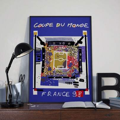 1 Tranh in nghệ thuật bóng đá World Cup 1998 Pháp không khung kiểu cổ điển - Áp phích bóng đá retro cho phòng ngủ, ký túc xá, phòng giải trí, văn phòng tại nhà, lớp học, trang trí tường cho người hâm mộ thể thao, tranh trang trí phòng ngủ, áp phích, trang trí cổ điển, trang trí tiệc và lựa chọn quà tặng tốt nhất.
