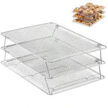 U Chef Set 3 Piezas Rejilla de Enfriamiento para Repostería de 3 Niveles Estantes Apilables de Acero Inoxidable de 30 x 42 cm Aptas para Horno y Lavavajillas Ideales para Galletas Pan y Asado - como en la imagen - Ver 2