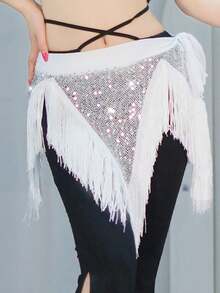 1pc New Bohemian Style Belly Dance & Jazz Dance Tassel Waist Chain Waist Skirt Decoration Waist Chain Waist Skirt Adjustable Waist Suitable For Women Sequin Costume Dance Costume Carnival Party Stage Performance - Multicolor - View 8