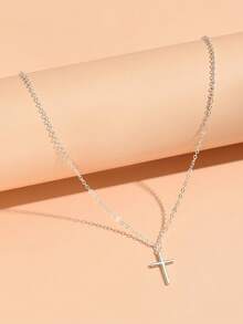 Women's Gold Cross Necklace, Minimalist Religious Style Jewelry, Suitable For Daily Or Outdoor Wear, Christian Gift For Her - Golden - View 8
