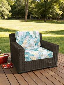 1 chiếc vỏ đệm ghế sofa co giãn họa tiết hình học và lá nhiệt đới, chất liệu polyester, chống bám bẩn, thích hợp cho sân hiên, vườn, hồ bơi và nhiều dịp khác, bán lẻ từng chiếc, không bán theo bộ. - Nhiều màu - Xem 7