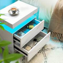 Modern Style Bedside Table With Two Drawers, Easy Assembly, Ample Storage Space, Suitable For Bedrooms And Living Rooms - 霧面白 - 查看 2
