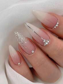24pcs Ins Summer Fresh Minimalist Almond Shaped Full Cover Fake Nails With 1 Set Manicure Tools, Suitable For Girls & Women, Applicable For Party, Dance And Daily Wear - Multicolor - View 4
