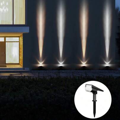 1 件/3 件/5 件 IP65 防水太阳能 7LED 泛光灯聚光灯，双重用途，适用于户外景观照明、花园、庭院、雕像、喷泉装饰