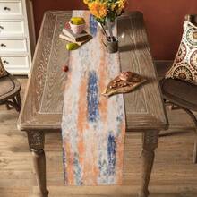 Vintage Oil Painting Style Table Runner, Suitable For Restaurant, Wedding, Outdoor Party Dining Table Decor, Abstract Modern Orange Minimalist Dresser Scarf, Coffee Table Cloth, Runner - Multicolor - View 7