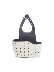 1 pieza Cesta de almacenamiento de cocina de doble capa, estante colgante ajustable para el fregadero, cesta de drenaje de silicona para grifos, estantería de baño sin taladro, caja de almacenamiento con sistema de drenaje rápido, adecuada para guardar esponjas, jabón, paños, cepillos y otros accesorios de cocina/Accesorios de cocina/Accesorios de baño/Cocina/Almacenamiento - Multicolor - Ver 13
