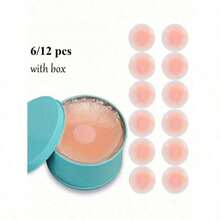 1/6 PCS Nipple Covers For Women, Reusable Nipple Coverings, Nipple Pasties, Boob Pasties, Reusable Silicone Adhesive Invisible Pasty Nipple Covers For Women With Travel Box - Nhiều màu - Xem 2