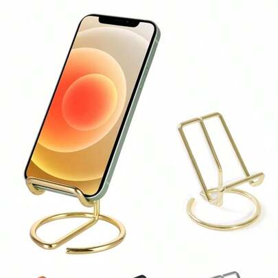 1/2 chiếc giá đỡ điện thoại bằng dây sắt, giá đỡ điện thoại/máy tính bảng để bàn tối giản bằng sắt, giá đỡ điện thoại/máy tính bảng bằng kim loại sáng tạo, đồ trang trí nhà cửa, vật dụng thu nhỏ trong phòng ngủ, giá đỡ điện thoại phòng ngủ.