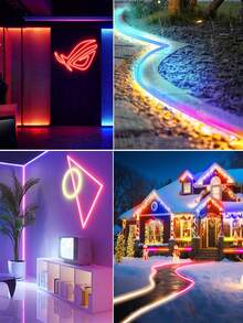Strip Lampu LED Fleksibel RGB, 16 Mode Warna, Ditenagai USB, Dekorasi Kamar Tidur/Ruang Tamu, Dekorasi Liburan, Pencahayaan Ambient Dalam Ruangan, Lampu Latar TV - cahaya polikromatik - View 6