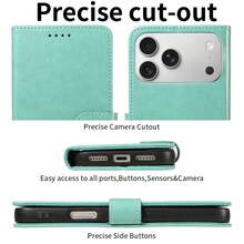 1 pieza Funda magnética para teléfono con estilo de billetera de PU, adecuada para iPhone 17 Pro Max, 17 Pro, 17 Air - Verde - Ver 4