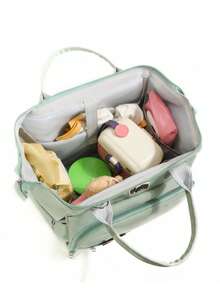 尿布背包 - 必备婴儿旅行手提包 - 多功能防水尿布包，旅行必备婴儿包，大容量尿布包，尿布袋，婴儿车挂带 - 男女皆宜 - 淺綠色 - 查看 8