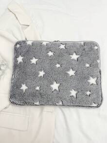 1個學生筆電包 11"/13"/15" 電腦包 灰色星星印花 毛絨休閒中性平板保護套 小包 文件袋 筆電套 電腦攜帶包 11 13 15" 便攜式桌上型保護袋 適用於 Mac Book HP 適用於女孩和青少年女孩 相容於 Ipad Air 4 5 Pro 保護殼 防震包 - 灰色 - 查看 5