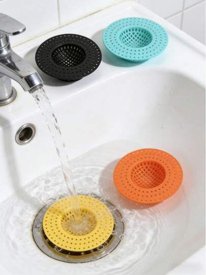 3 PiecesKitchen & Bathroom Sink Filter Set - Hair Catcher, Food Strainer, Drain Protector Basket - Essential Home Accessory, Plastic Material