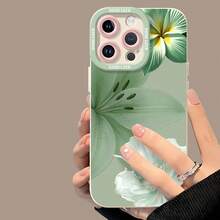 Flores verdes y blancas, naturaleza suave y elegante.funda de teléfono Fundas compatibles con ,Apple,VIVO,OPPO,,, y Honor.Fabricadas en silicona TPU,ofrecen protección contra golpes y caídas. - Blanco - Ver 4