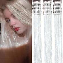 12件装发饰套装，夹式发饰，22英寸闪亮仙女发饰，彩色耐热派对节日配饰，女士适用 - 彩色 - 查看 13
