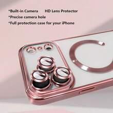 1个粉色Hadaasi亮面电镀磁吸镜头保护壳，兼容 17e、17、17 Pro、17 Pro Max、17 Air、11、12、13、14、15、16 Pro、Pro Max，Galaxy A54、S22、S23、S24、S26 Ultra/S26 Plus/S26/S26 Edge/S25 Ultra、A54、A57/A37/A55、A16、S20P、S20U、Note10、Note20U、A36、A35、A34、S26、A25、A24、A15、A14、A06、A05、A05S，支持无线充电 - 粉色 - 查看 7