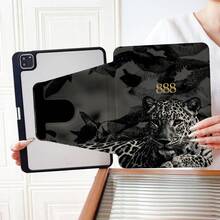 1pc Leopard Print 360° Rotatable Tablet Protective Case, Multi-Angle Magnetic Stand Protective Cover With Auto Sleep/Wake Function, Suitable For IPad Pro/Air, Pad 5/6/20 - Multicolor - View 9