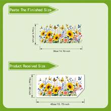 1pc Sunflower Field & Butterfly Glass Sticker, Spring Floral Combination, Self-Adhesive Easy To Apply, Decorative For Windows And Doors - Multicolor - View 6