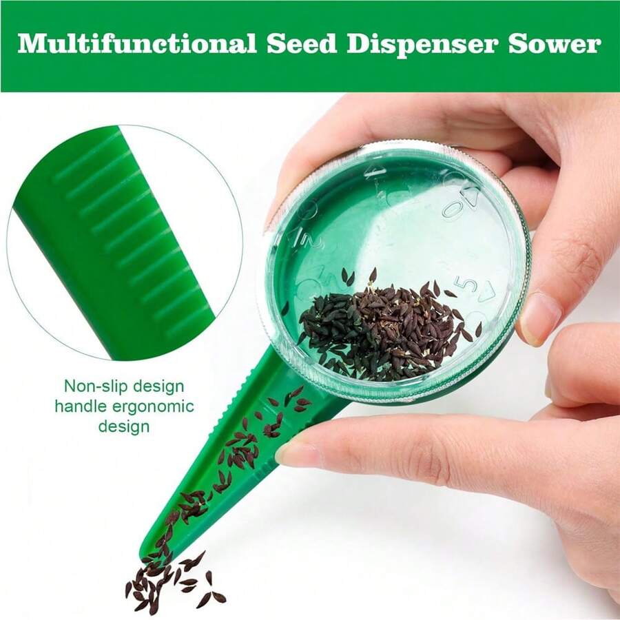 1pc Handheld Seed Spreader Tool, Portable Mini Garden Seeder With 5 Adjustable Dial Settings, Suitable For Small Seeds - 5-speed Seeder - View 1