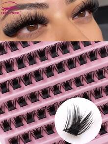 110Pcs Natural Wispy D Curl Lash Clusters, 8-16mm Volume Individual False Eyelashes, Beginner Friendly DIY Eyelash Extensions - C - View 1