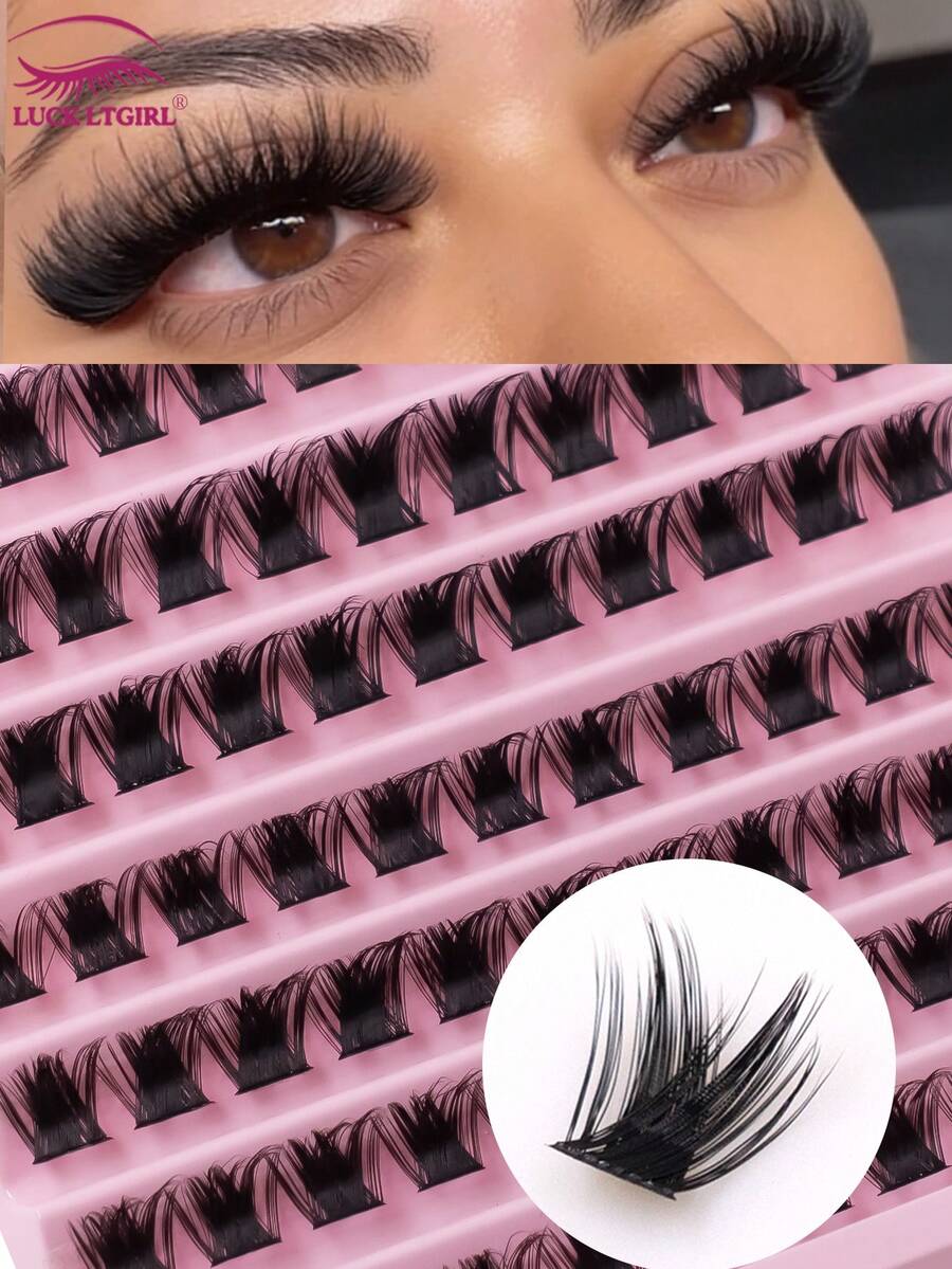 110Pcs Natural Wispy D Curl Lash Clusters, 8-16mm Volume Individual False Eyelashes, Beginner Friendly DIY Eyelash Extensions - C - View 1