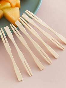 50/100 que xiên trái cây bằng tre, que xiên thức ăn mini hai ngạnh, que xiên cocktail bằng gỗ, thích hợp cho món khai vị, món tráng miệng, tiệc tùng, đám cưới, tiệc buffet. - Nhiều màu - Xem 5