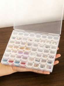 28/56 Grid Clear Plastic Storage Box Transparent Organizer With Adjustable Compartments Portable Bead Container For DIY Craft Jewelry Making Sewing Supplies Nail Art Accessories Multipurpose Lightweight Durable Waterproof Storage Case - Multicolor - View 3