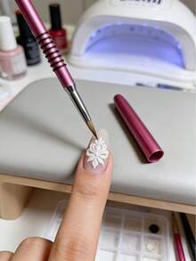 1pc Metal Nail Art Carving Crystal Therapy 3D Pattern Pen - Multicolor - View 4
