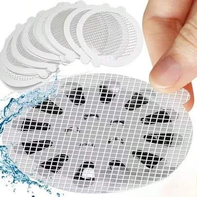 30 piezas Juego desechable de atrapapelos para el desagüe de la ducha, filtro de desagüe del baño, tapón de filtro de cabello, pegatina de filtro de malla para bañera