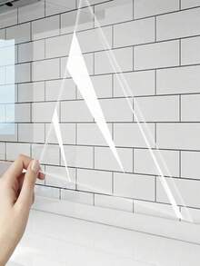 1pc Transparent Kitchen Backsplash Protector Film, Self-Adhesive Oil-Proof Wallpaper, Removable Wall Sticker For Cabinets And Home Decor, Economic And Practical Kitchen Accessory, Home Decoration, Renovation Sticker, Peelable Wallboard, Wallpaper, Spring Decor To Refresh Your Home, Rama Decorative Sticker - One Size - View 4
