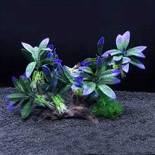 Árbol forestal artificial vibrante con hojas para decoración de acuario - Accesorio de hábitat de bajo mantenimiento para reptiles y anfibios, adecuado para peceras, contenedores de vidrio y suministros de acuario - A - Ver 1