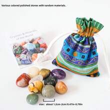 55g/95g/165g/295g/470g Natural Mixed Polished Crystal Stones, Available In Various Materials And Colors, Suitable For Home Use. Decorate Office, Aquarium And Flower Pots. DIY Bracelets And Necklaces. For Crystal Collectors And Gifts. - Cloth Bag - View 2