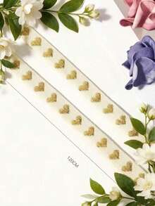 1双120厘米心形图案鞋带 - 亮金色和白色心形，轻便耐用，47.24英寸，适用于运动鞋、休闲鞋、时尚运动鞋和靴子，表面光亮，仅含鞋带（不含鞋子） - 金色 - 查看 3