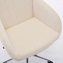 Height-Adjustable Swivel Office Chair For Home And Bedroom, Ergonomic Swivel Chair With Backrest, Suitable For Long Periods Of Sitting. - 白色 - 查看 5