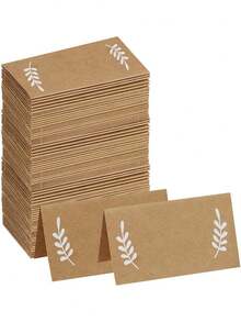 25/50pcs Rustic Wedding Escort Cards With Printed Patterns On Kraft Paper, Place Cards Made Of Kraft Paper, Suitable For Decorating Festival Parties, Birthday Parties,Prices, Features, Wedding Parties, Wedding Decor, Wedding Table Decor - Multicolor - View 3