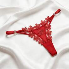 Customized Thong With Pendant, Personalized With Name, Couples Style, Fashionable, Colorful, Fun, Unique, Customized, Women's Personalized, Underwear, Winter Fashion, Panties, Intimate Apparel, Thong, Family And Friends, Suitable Winter, Autumn, Holidays, Parties, Fashionable Autumn, Evening Dress, Quick-Drying - 紅色 - 查看 8