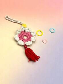 60 Stück Anfänger-freundliche Macaron Kunststoff Häkelringe Set, 3 Größen 1,0/1,2/1,4cm, bunte Strickschleifen, geeignet für Heim-Bastelabende, Haarschmuck-Herstellung und Party-Bastelprojekte - runde Markierungsschnalle - Übersicht 2