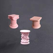 Mini European Retro Roman Column Candlestick, Dollhouse Sculpture Accessory DIY Handmade Decor, Mini Miniature Model Desktop Ornament, BJD Photography Prop - Multicolor - View 14