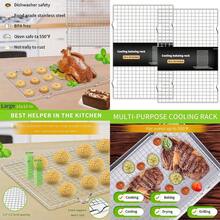 UOUYOO - Estante de refrigeración para hornear juego de 2 unidades acero inoxidable 16 x 10 pulgadas apto para horno rejilla para asar asar y secar apto para horno y lavaplatos - como en la imagen - Ver 1