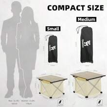 Mesa de camping portátil plegable mesa de playa ultraligera de aluminio con bolsa de almacenamiento para playa senderismo mochilero pesca picnic - como en la foto - Ver 3